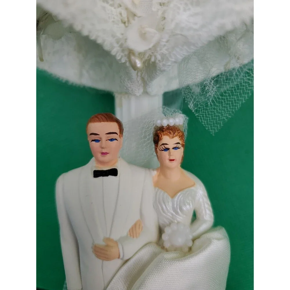Vintage Wedding Cake Topper, Bride & Groom, Venice CA USA 1959 Coast Novelty Mfg